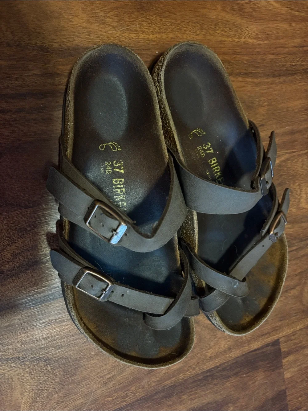 Birkenstock Kids Brown Double-Strap Toe-Loop Sandals